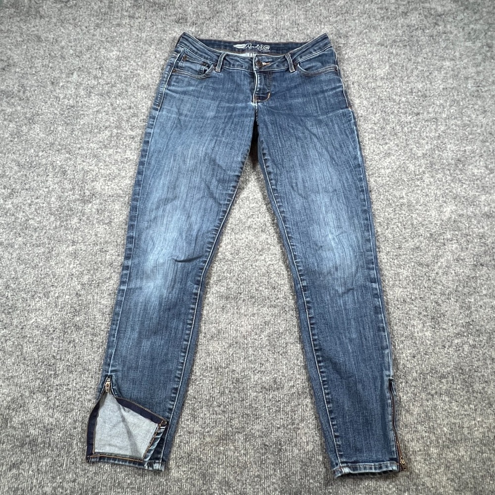 Old Navy The Rockstar Skinny Jeans Women 6 Blue Denim Stretch Low Rise Ankle Zip